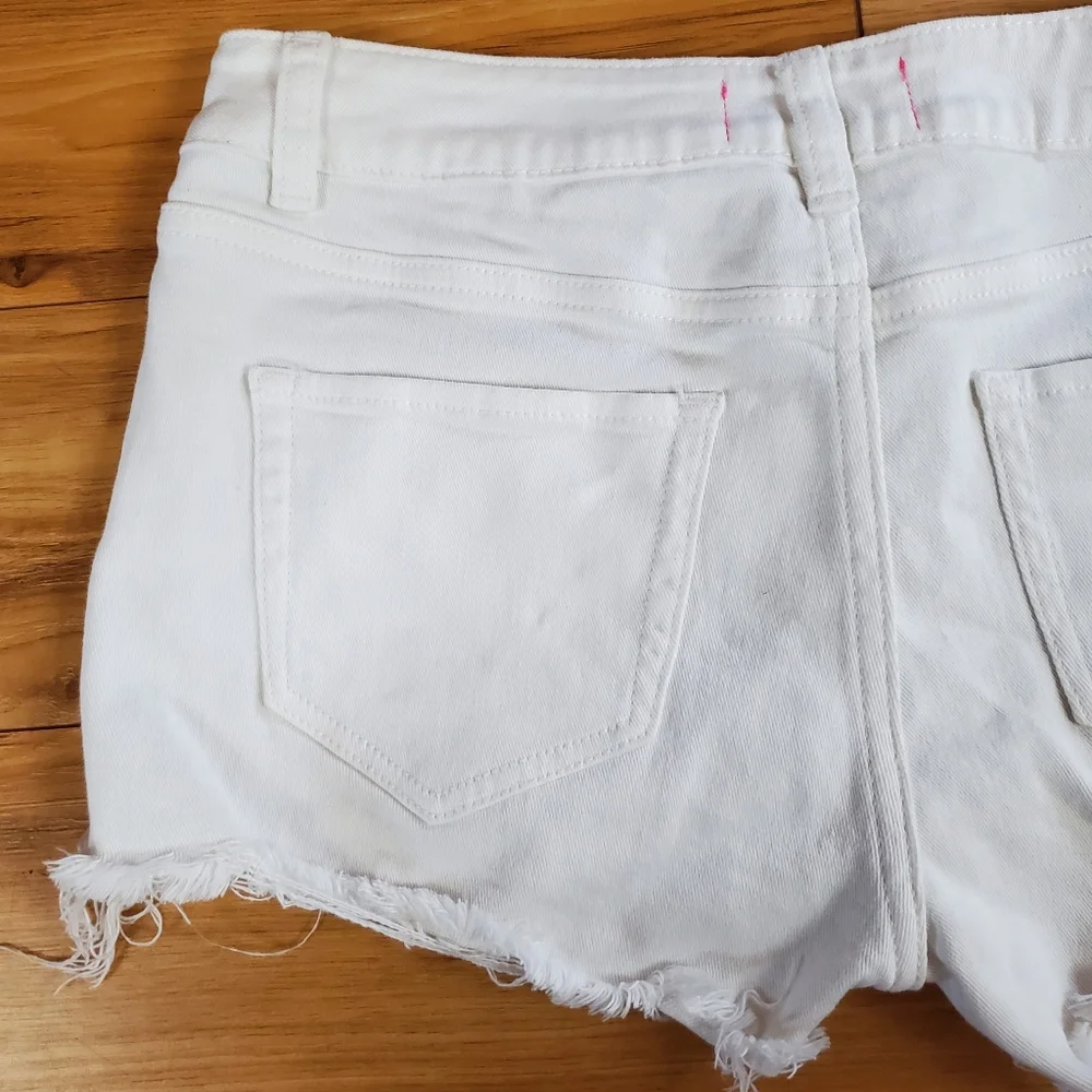 VS PINK White Denim Cutoff Shorts